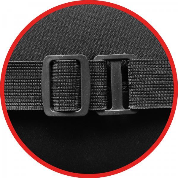 MOMO Supporto Lombare Compact in Memory Foam e Ecopelle Nero/Rosso
