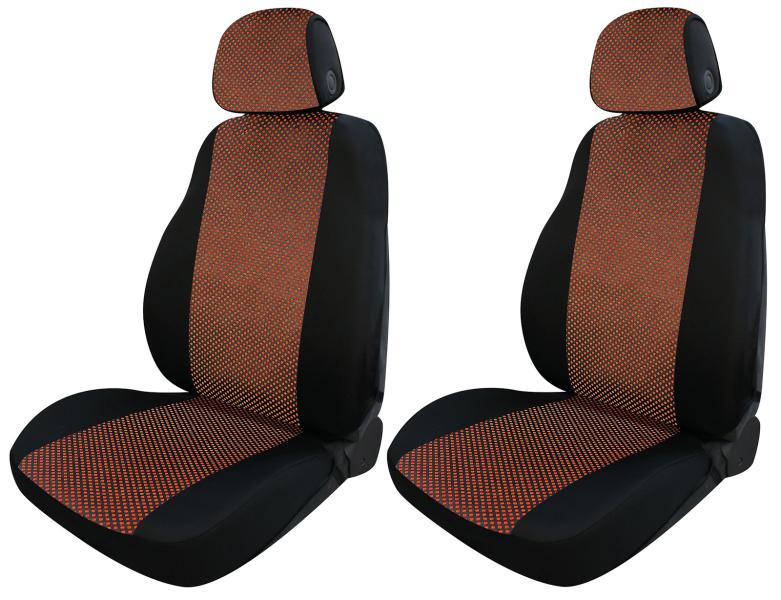 Cora Manufacturing Coprisedili anteriori Fast&Smart tg. grande tess. misto cotone pois arancio/nero