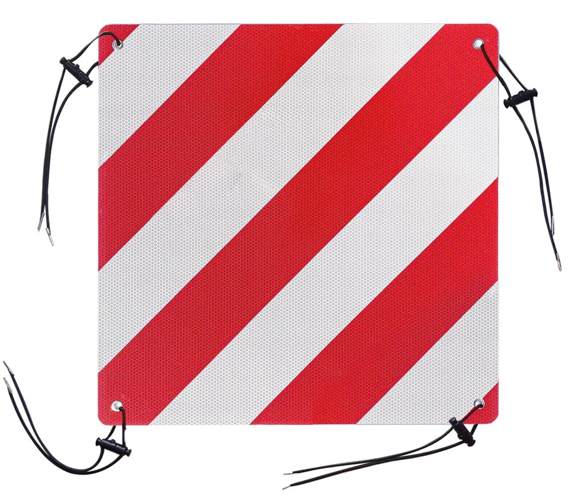 CORA Cartello Carichi Sporgenti Omologato PP 50x50 cm con 4 Cordini