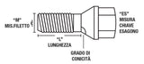 Cora Serie 4 bulloni antifurto per ruote modello F7