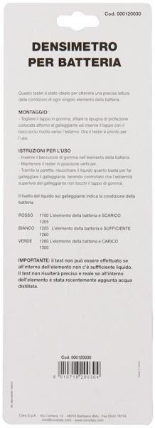 Comprobador de batería Cora con hidrómetro
