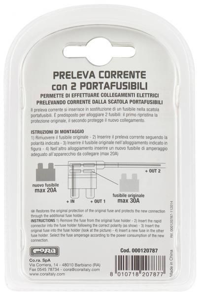 Divisor de circuito con fusible estándar Cora