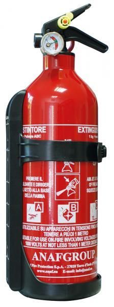 Cora 1 kg ABC-Pulverfeuerlöscher mit Ständer und Manometer