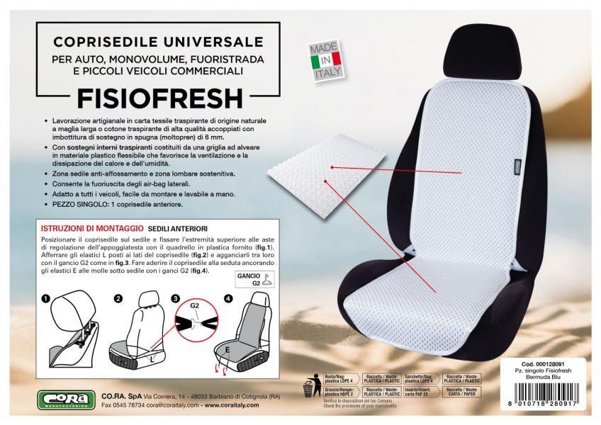 Cora Fisiofresh Universal-Vordersitzbezug, Bermudablau