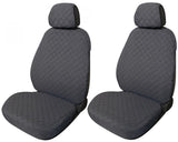 Fundas de asiento Cora Complete Series Espresso Deluxe, tamaño mediano, traseras, de largo completo, en tela de algodón acolchada color antracita