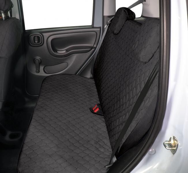 Fundas de asiento Cora Complete Series Espresso Deluxe, tamaño mediano, traseras, de largo completo, en tela de algodón acolchada color antracita