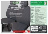 Fundas de asiento Cora Complete Series Espresso Deluxe, tamaño mediano, traseras, de largo completo, en tela de algodón acolchada color antracita