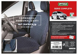 Cora Juego completo de fundas de asientos personalizadas para Fiat Panda 03> 5 plazas traseras, tejido de algodón acolchado completo, azul aviación