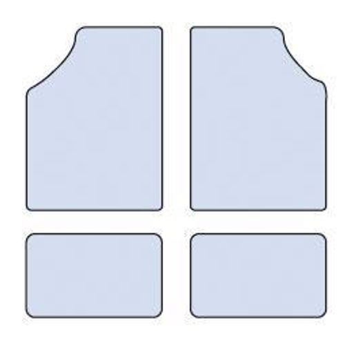 Cora Set 4 tappeti moquette Moquettemats nero modello C