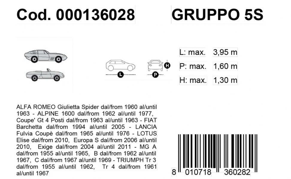 Cora Gabardine Autoabdeckung Modell 5S