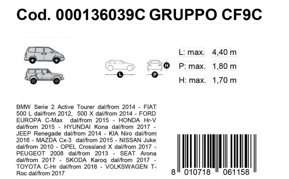 Cora Copriauto Gabardine Car modello VAN 9C