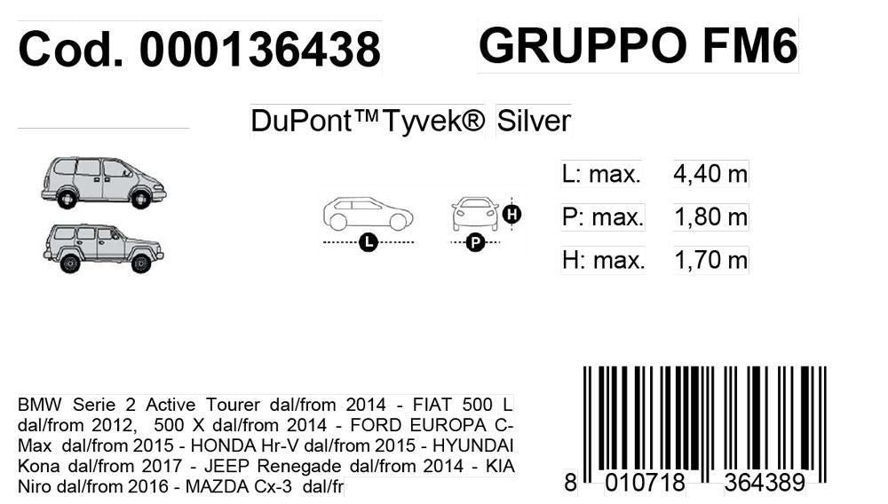Cora Copriauto Topcover Silver modello FM6