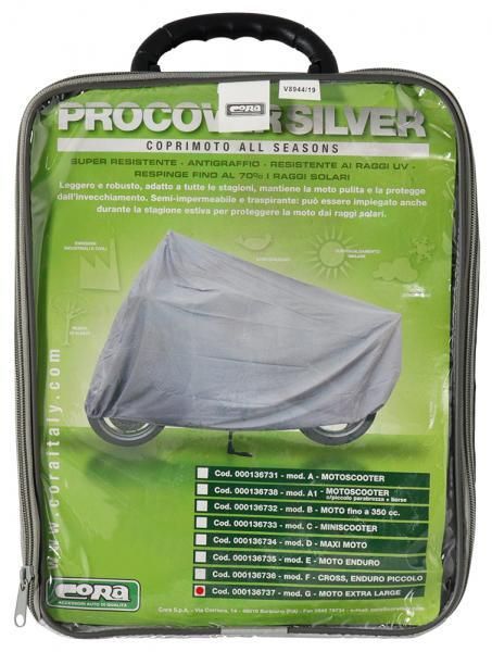 Funda para motocicleta Cora Procover plateada modelo G