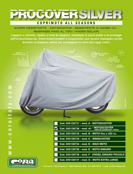 Cora Procover Silberne Motorradabdeckung Modell A1