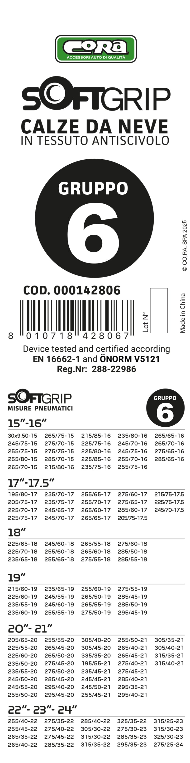 Cora Calze da neve in tessuto SoftGrip gruppo 6