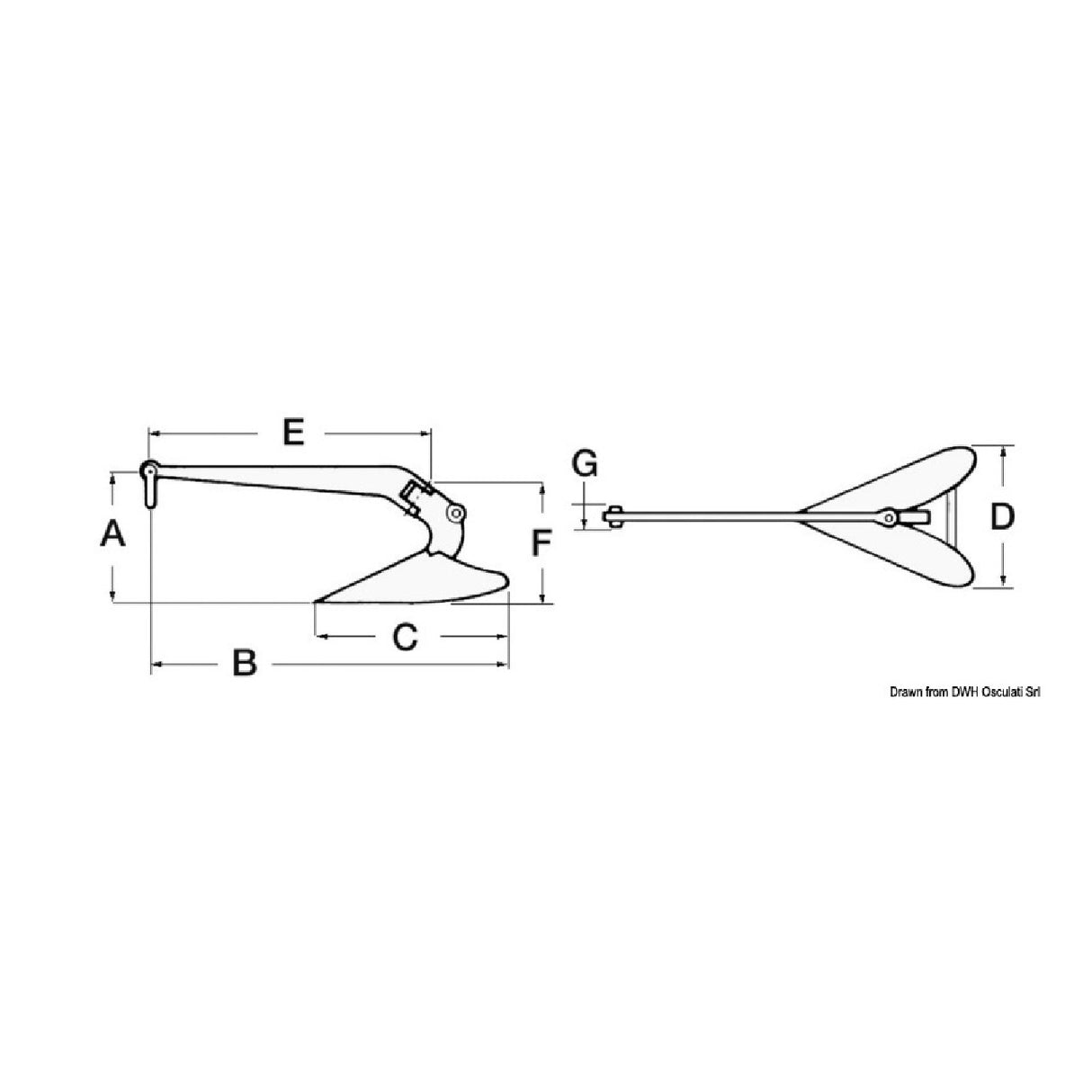 Osculati Pfluganker von 7 bis 35 kg 01.144.07