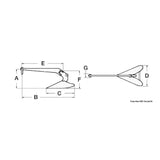 Osculati Pfluganker von 7 bis 35 kg 01.144.07