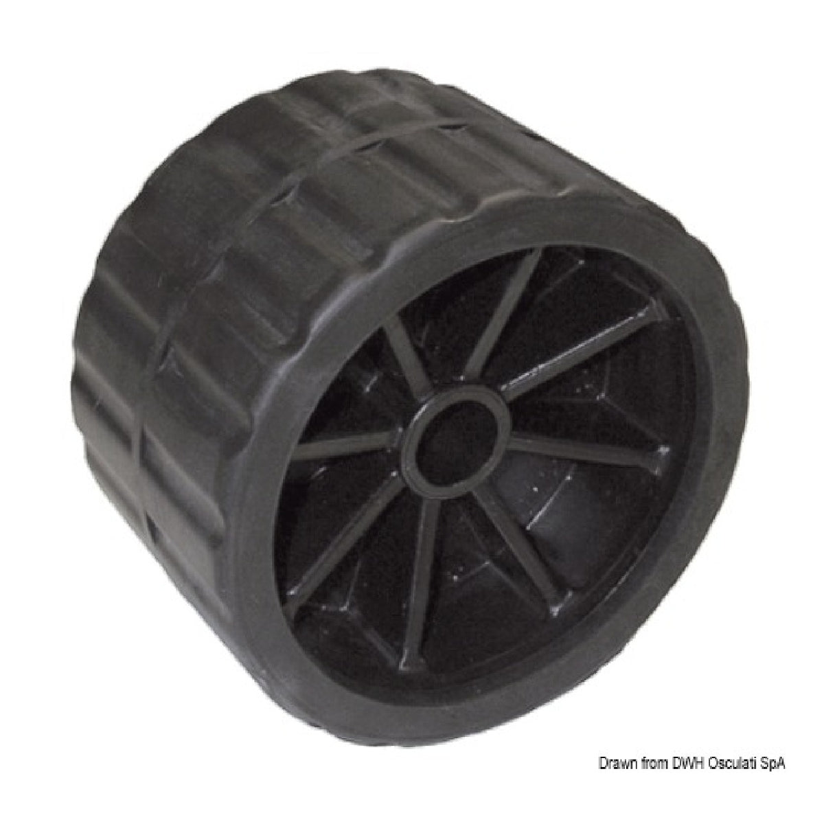 Osculati Rullo rimorchio laterale nero 75 mm diametro foro 17 mm 02.029.08 - AmerigoStore