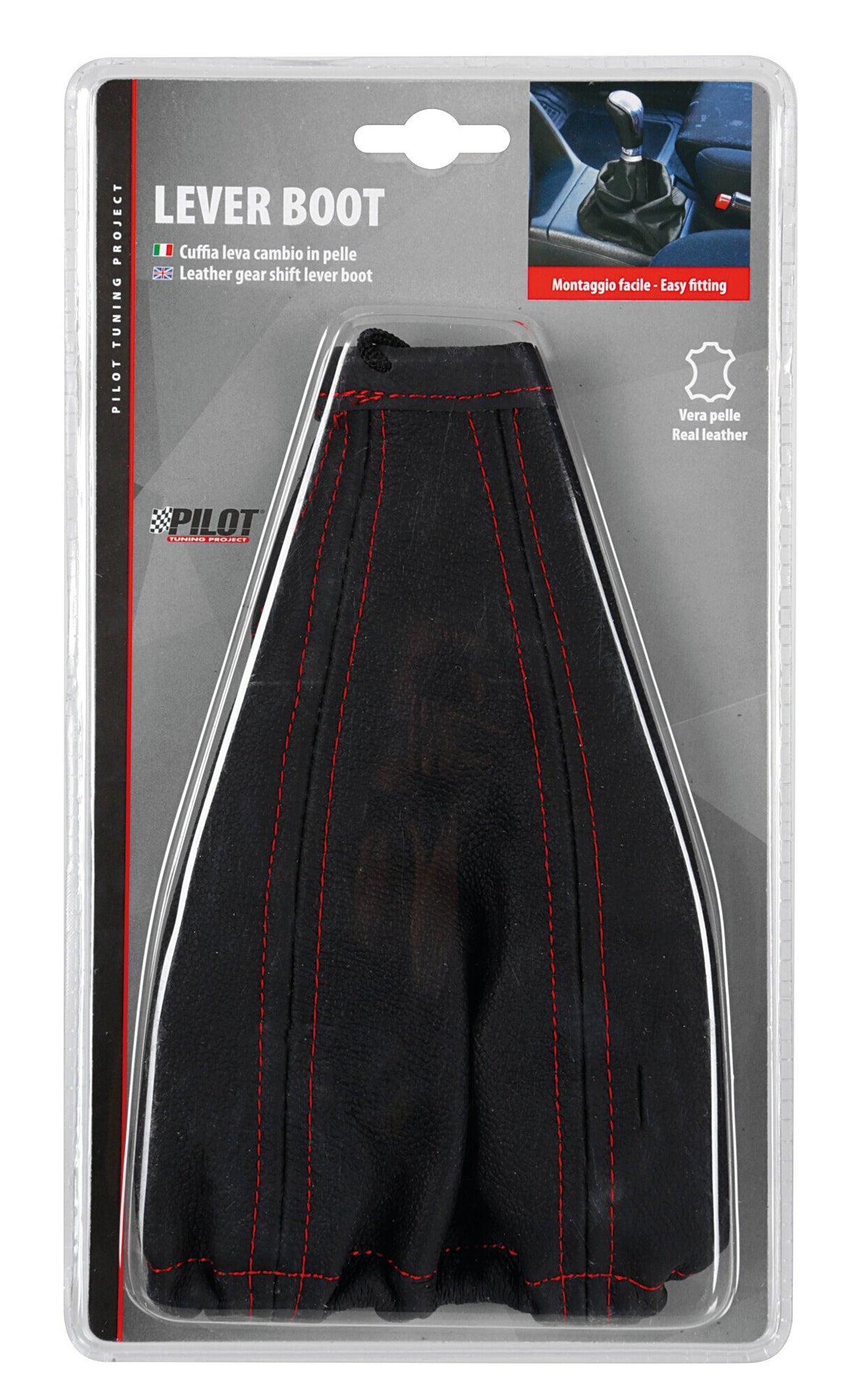 Pilot Cuffia leva cambio nera - Rosso