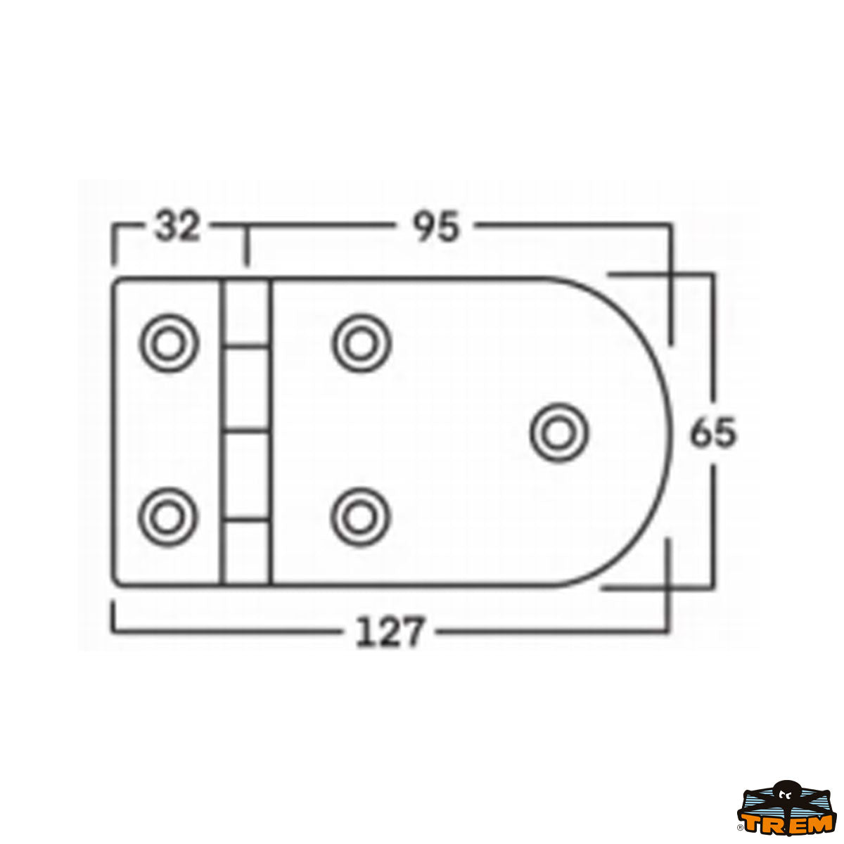 Trem Cerniere inox AISI 316 127x65 mm