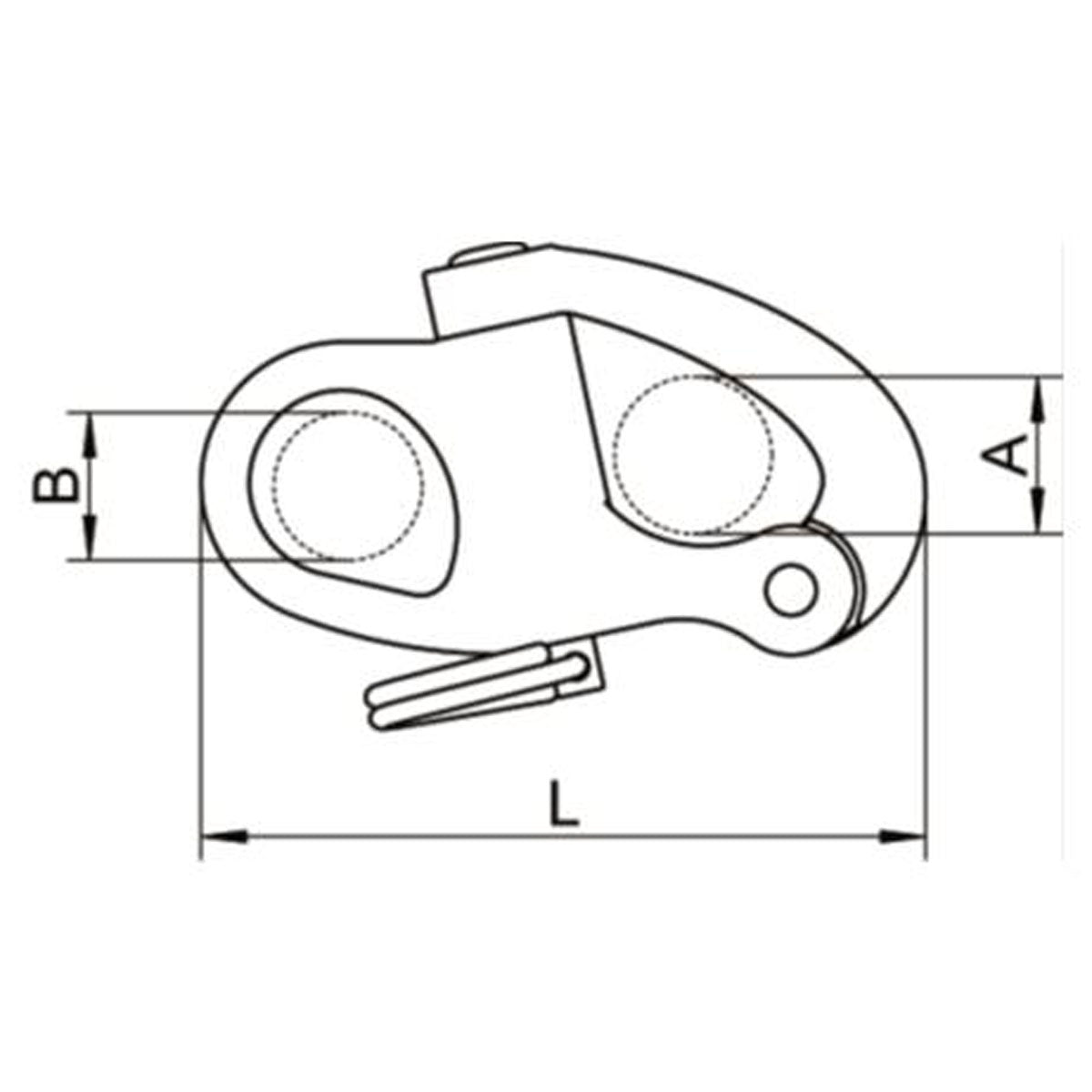 Mosquetón de spinnaker y driza Trem, 99 mm de longitud