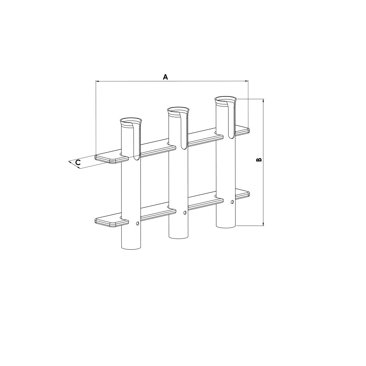 Trem Wandmontierter Rutenhalter - 4 Ruten