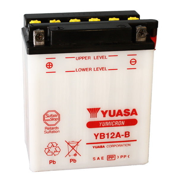 YUASA YB12A-B 12V/12Ah Motorradbatterie (ohne Säure)