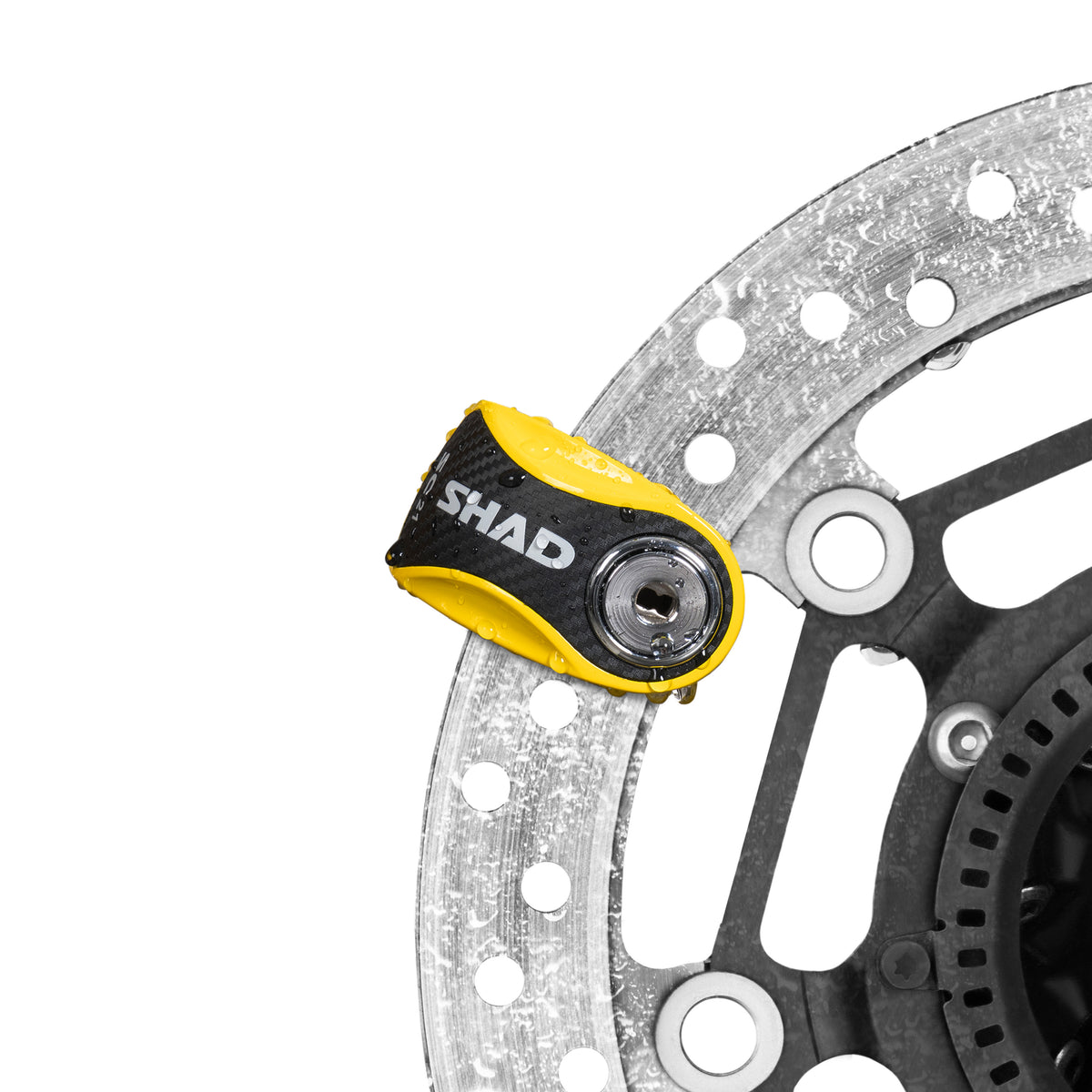 Shad SC21 Disc Lock for Motorcycles and Scooters - Yellow and Black