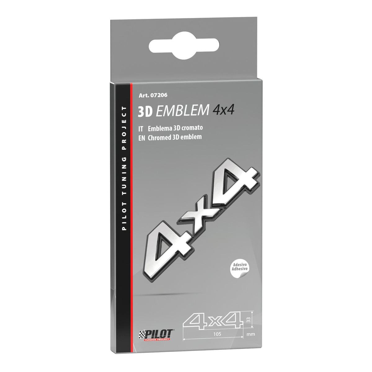 Pilot Emblema 3D cromato - 4x4