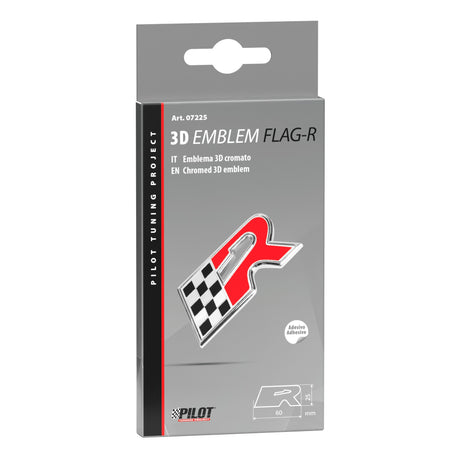 Pilot Emblema 3D cromato bicolore - R-Flag