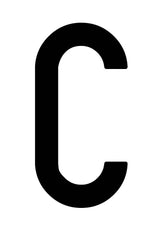 Sobre Cora de 10 letras adhesivas "C" para placa repetidora