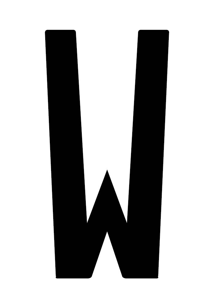 Sobre Cora 10 letras adhesivas ''W'' para placa repetidora