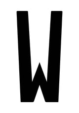Sobre Cora 10 letras adhesivas ''W'' para placa repetidora