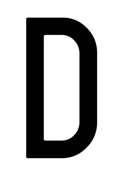 Sobre Cora 10 letras adhesivas ''D'' para placa repetidora