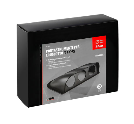 Pilot Portastrumenti a 3 fori per cruscotto (52 mm)