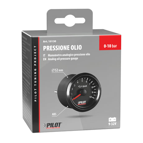 Pilot Black Analogue Gauge Series, Pressione olio -  2 (52 mm)