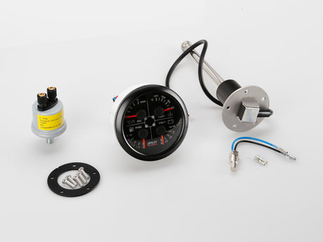 Pilot Black Analogue Gauge Series, Manometro 4 in 1 -  3 3/8 (85 mm)
