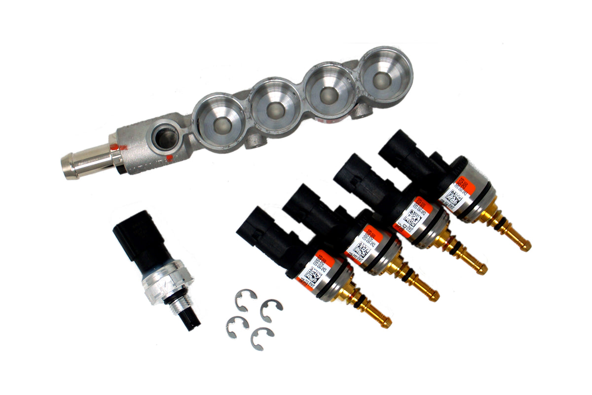 BRC rail iniettore 4 cilindri IN03 incl. sensore pressione, arancione