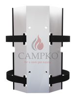 CAMPKO supporto a parete per bombola del gas  300 + 2 cinghie in acciaio inox con tenditore ad ardiglione