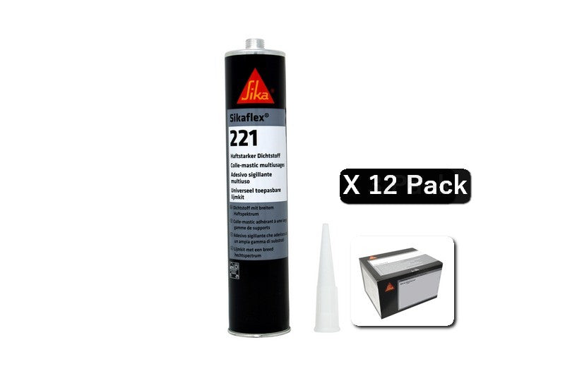Sikaflex 221 300ml - nero CONFEZIONE DA 12 PEZZI