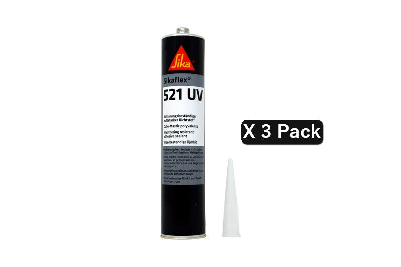 Sikaflex 521UV 300 ml – weiß, 3er-Pack