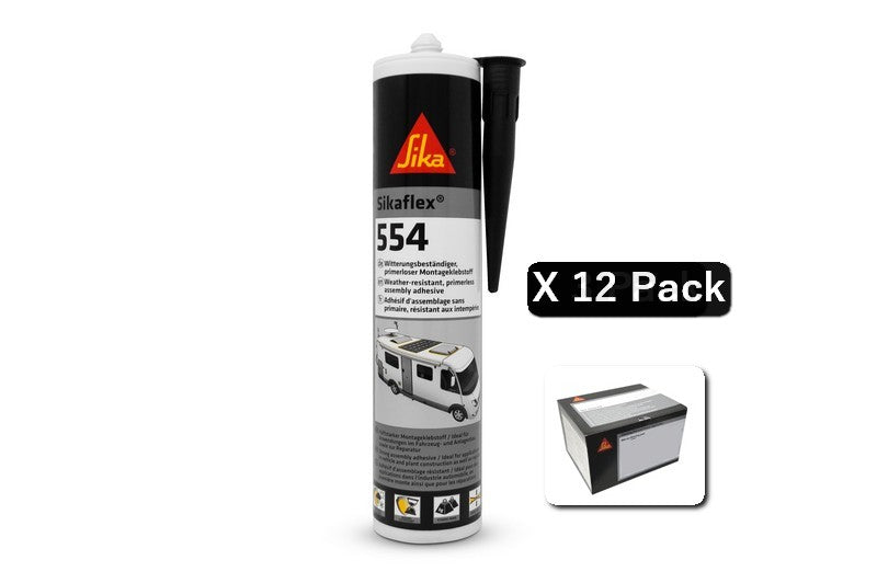 Sikaflex 554 300 ml - schwarz, 12er-Packung