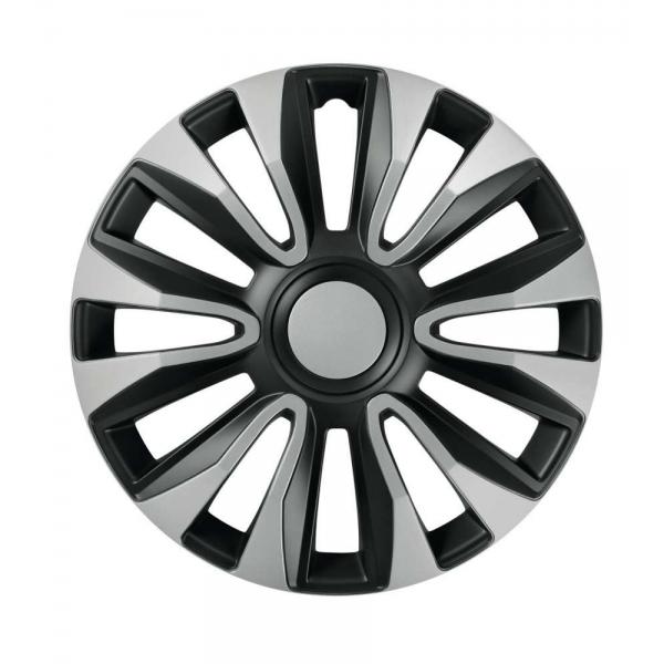 Cubreruedas Pilot de 4 piezas - Tech-One Avalone, pintado en plata y negro - 15" 