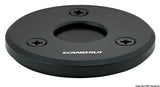 Scanstrut Flache Stopfbuchse aus schwarzem Aluminium, Durchmesser 2/8 mm