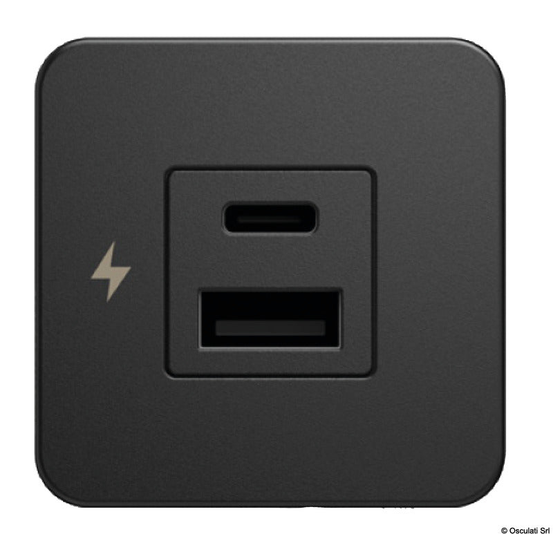 Scanstrut SCANSTRUT TILE Schwarzer Doppel-USB-Anschluss A+C