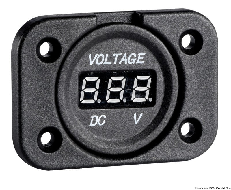 Osculati Digitales Voltmeter/Amperemeter 12 V und USB-A + USB-C 14.517.29