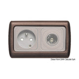 Marco CBE simple/doble para enchufes eléctricos marrón