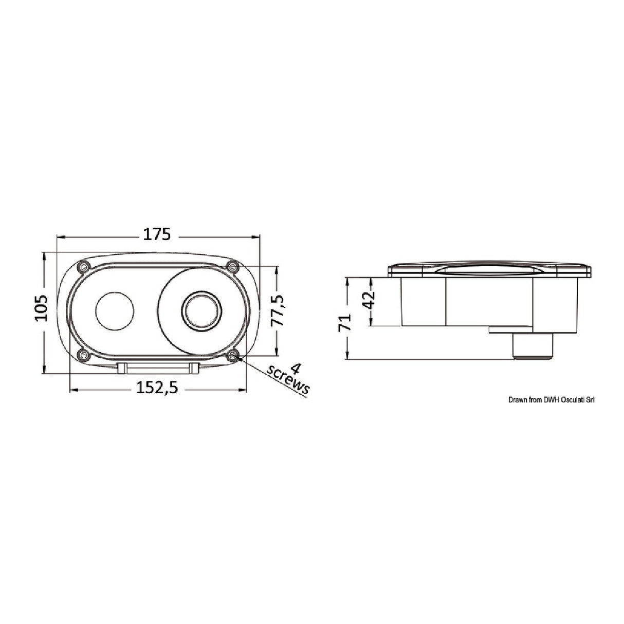 Mampara de ducha Osculati Elissa con grifo mezclador y ducha Tiger 15.323.00