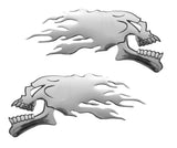 Pilot Emblema 3D cromato - 2 Skulls