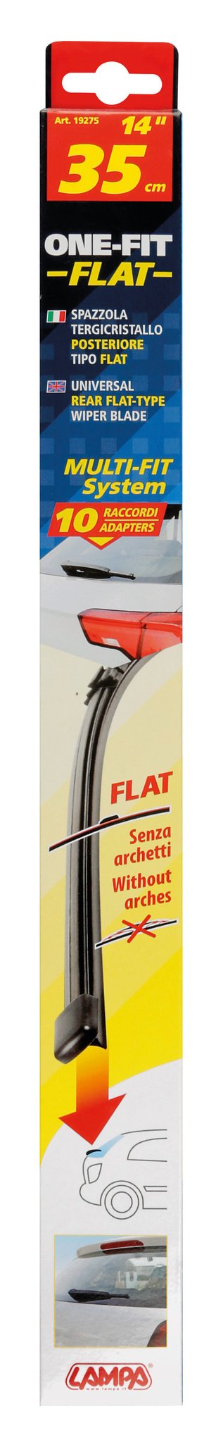 One Fit Flat, spazzola tergicristallo posteriore tipo flat 35 cm (14") 1 pz 19275